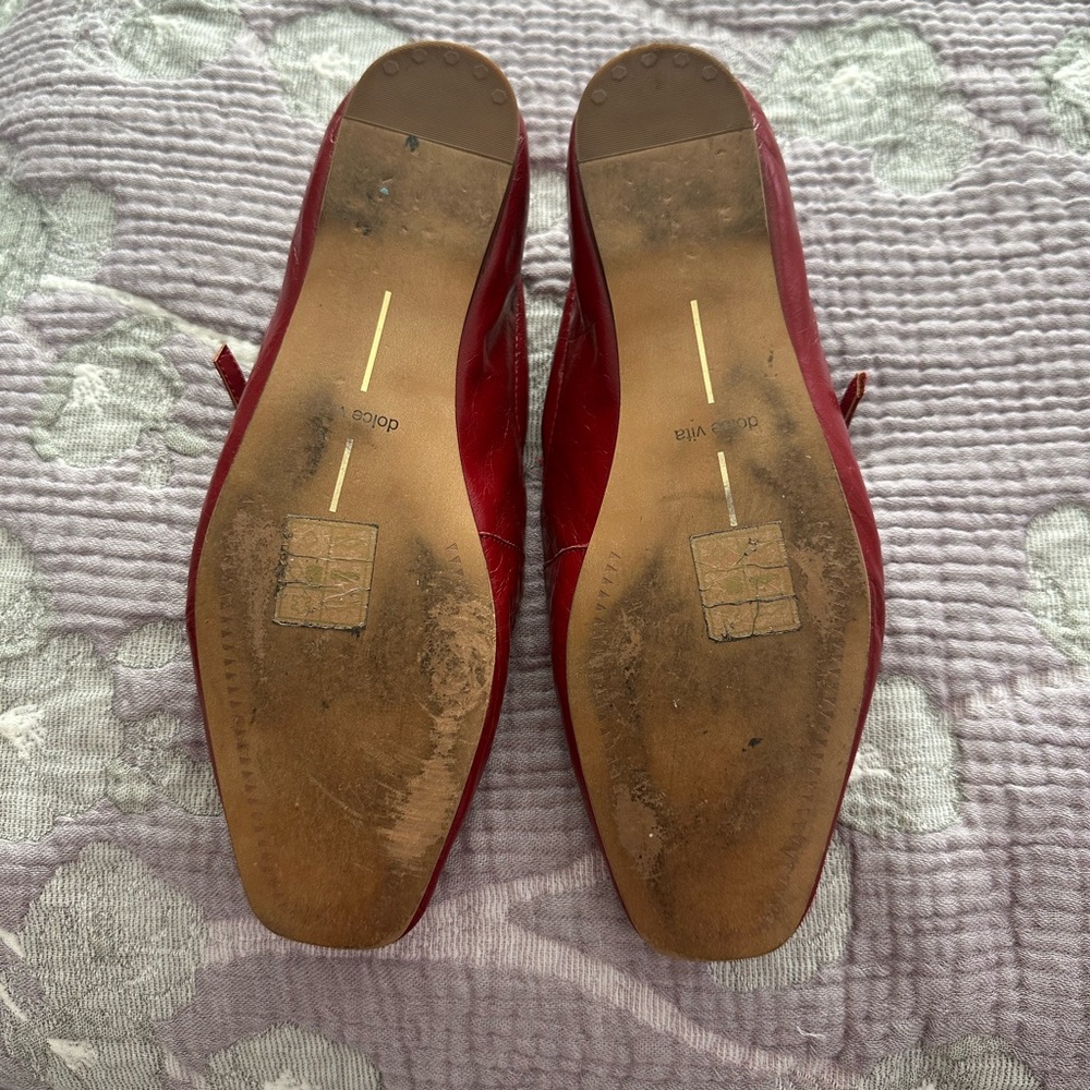 Dolce Vita Cherry Red Mary Jane Flats - Picture 3 of 3